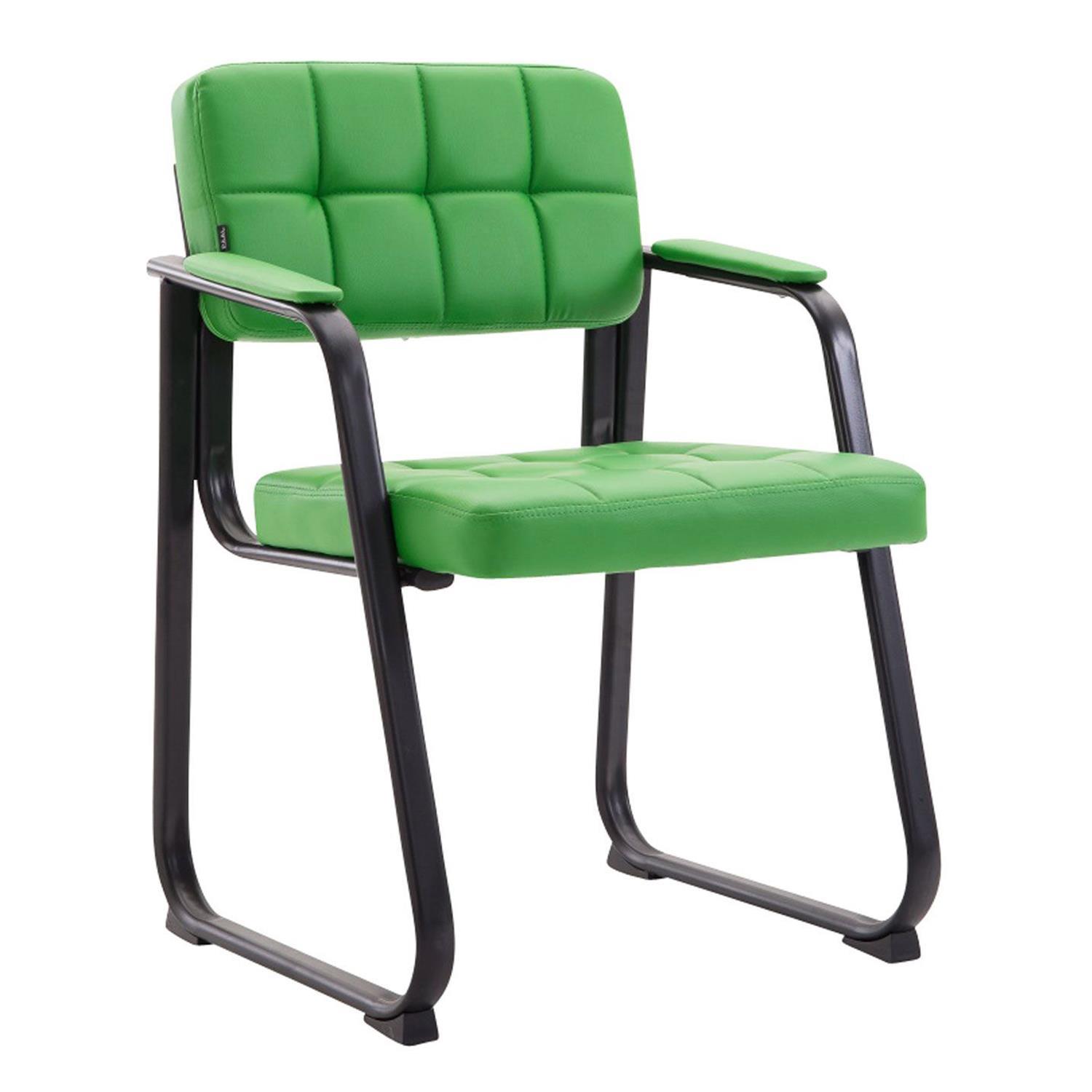 Cadeira de Visita CABANA, Design Moderno, Em Pele, Cor Verde