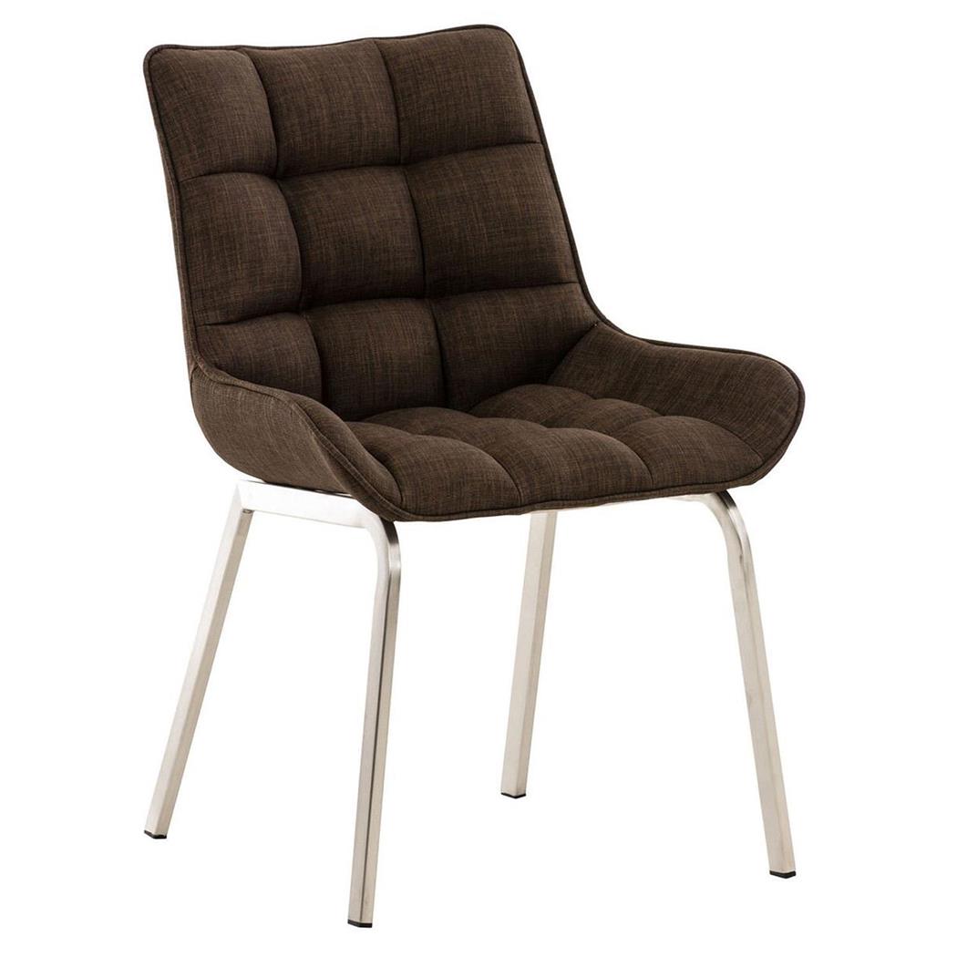 Cadeira de Visita TANGO, Design Elegante, Comodidade, Pernas Metálicas, Em Castanho