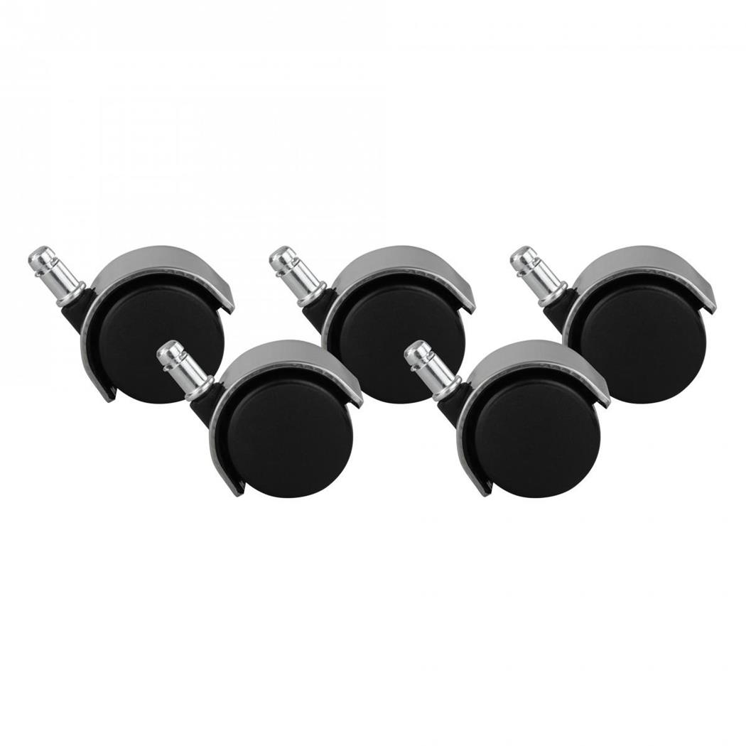 Lote 5 Rodas ROLLER 2, 11x50mm, Pisos Duros, Design Elegante, Alumínio, Cor Preto 
