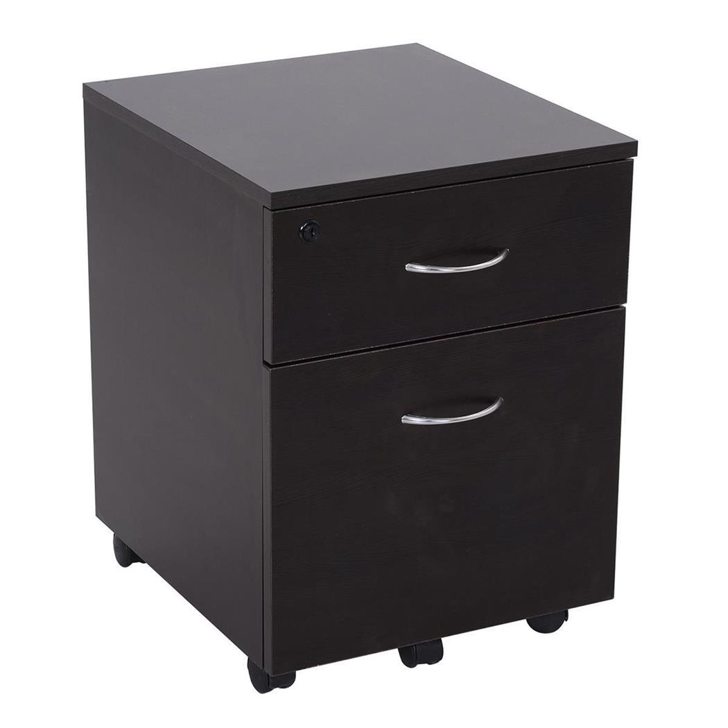 DEMO# Arquivador Com Rodas JANE, 2 Gavetas, Dimensões 40x44x54.6 cm, Madeira, Cor Preto