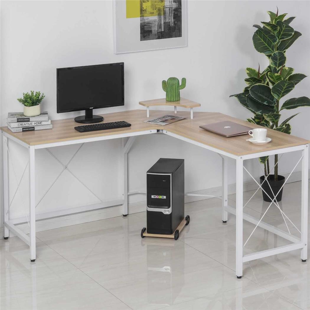 Mesa de Escritório BURTON, Em Madeira e Metal, Dimensões 150x150x76cm, Castanho