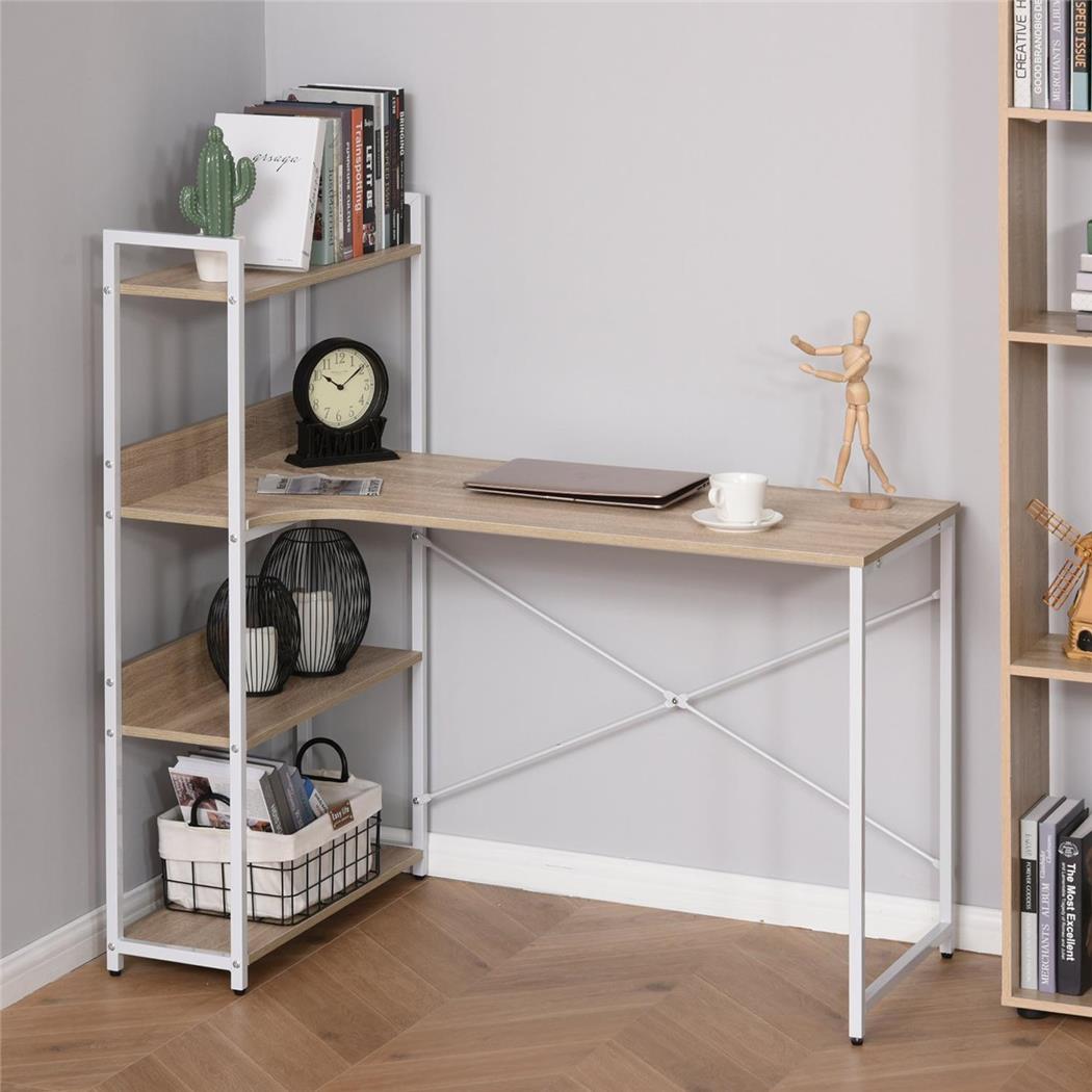 Mesa de Escritório MACAU, Estante Lateral, 120x70x120cm, Em Madeira, Carvalho