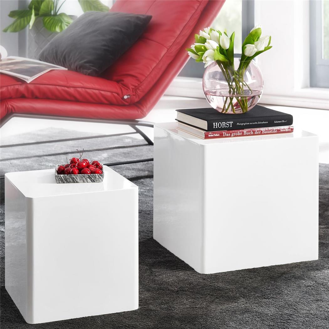 Conjunto 2 Mesas TOLEDO, Artigo Versátil, Design Moderno, Acabamento Brilhante