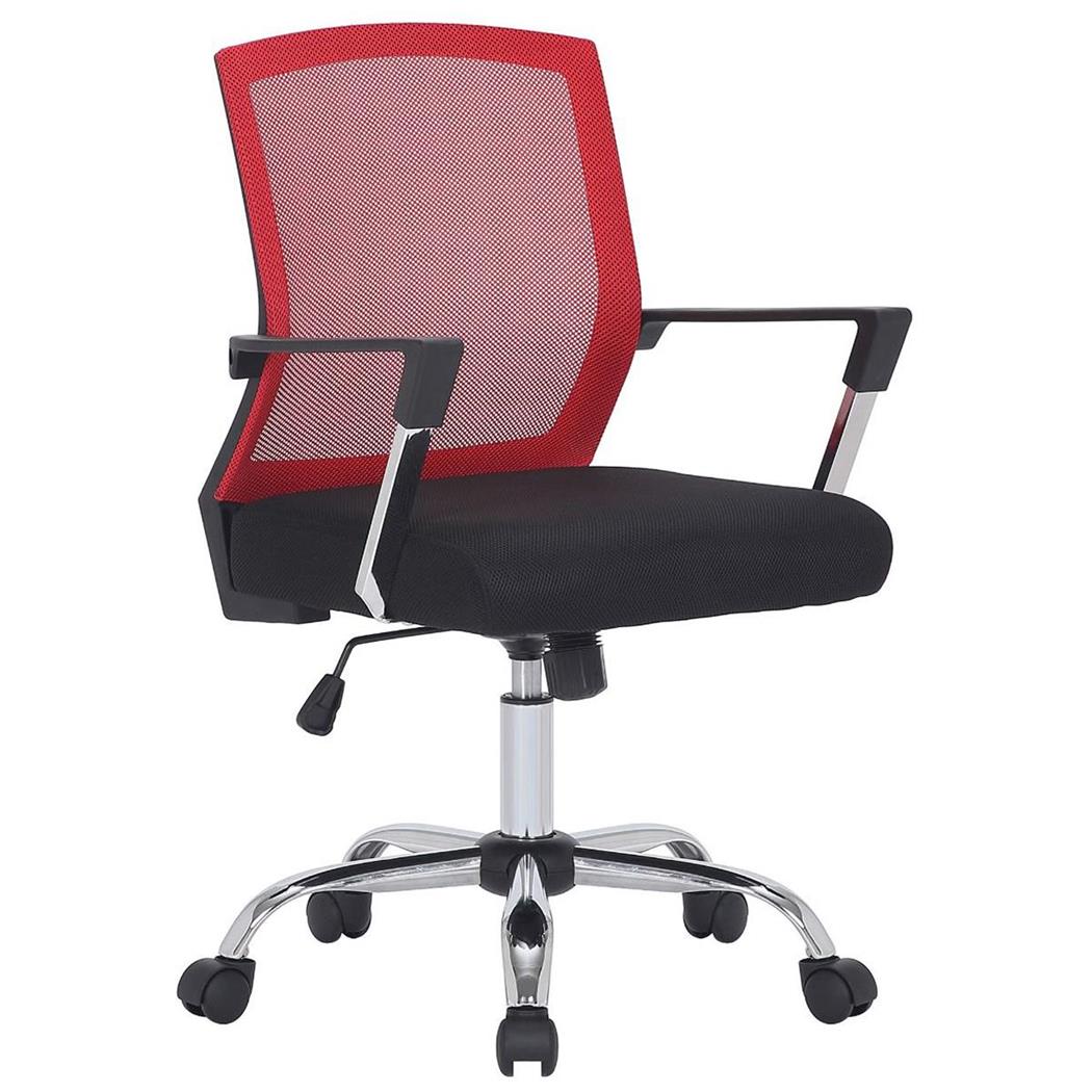 Cadeira de Escritório SUEL, Estructura Metálica, Malha Respirável, Cor Vermelho