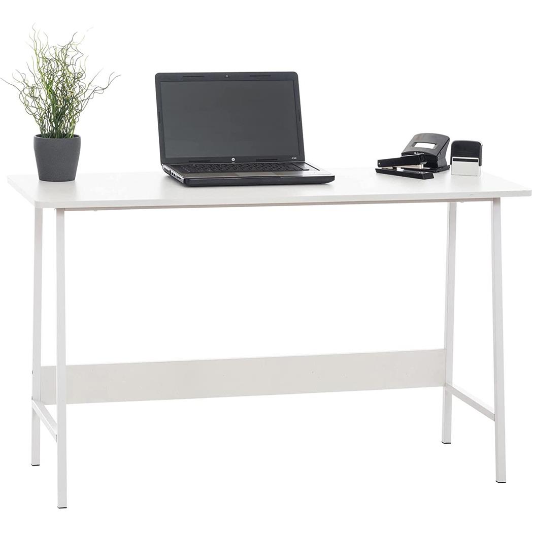 Mesa de Escritório MINT, 120x45x71 cm, Em Metal e Madeira, Cor Branco