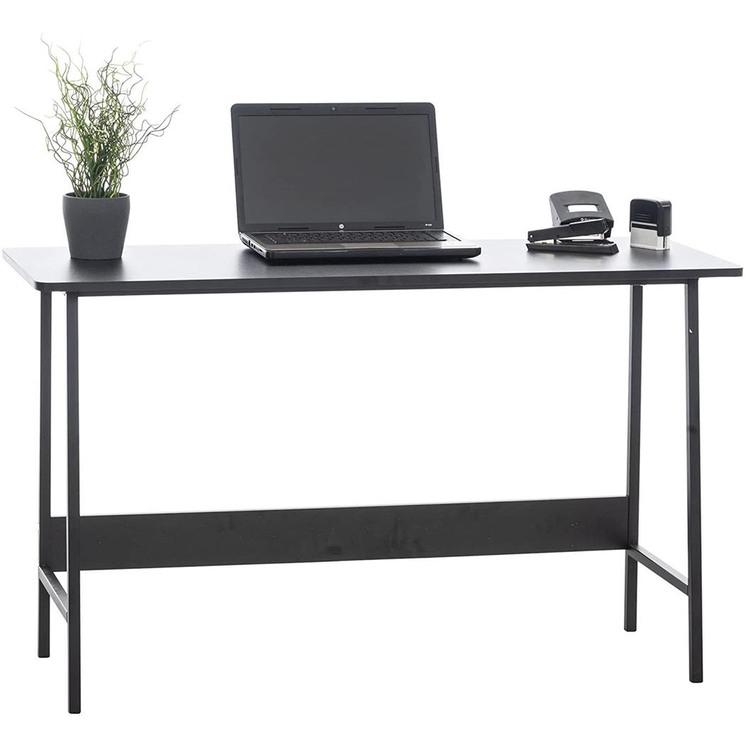 Mesa de Escritório MINT, 120x45x71 cm, Em Metal e Madeira, Cor Preto