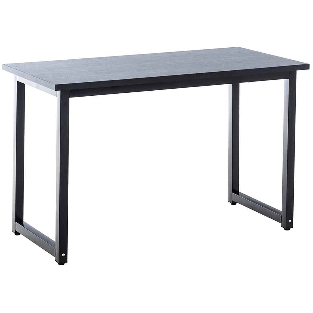 Mesa Para Computador LEDA, 120x60x75 cm, Madeira e Metal, Cor Preto
