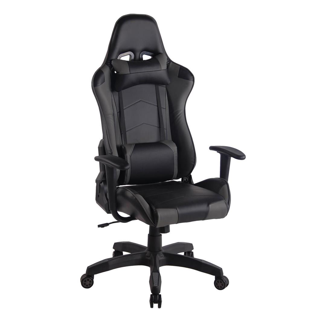 Cadeira Gaming DARIUS, Almofadas Integradas, Mecanismo Balanço, Pele, Cinza Escuro