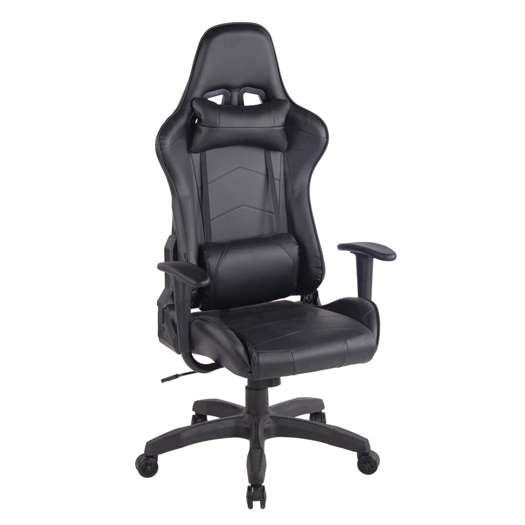 Cadeira Gaming DARIUS, Almofadas Integradas, Mecanismo Balanço, Pele, Preto