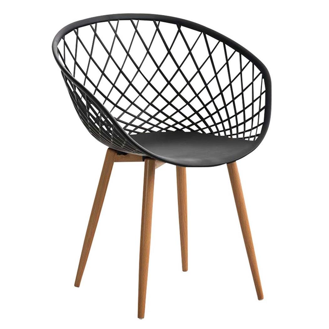 Cadeira de Visita TROPIC, Design Exclusivo, Pernas Metálicas, Cor Preto