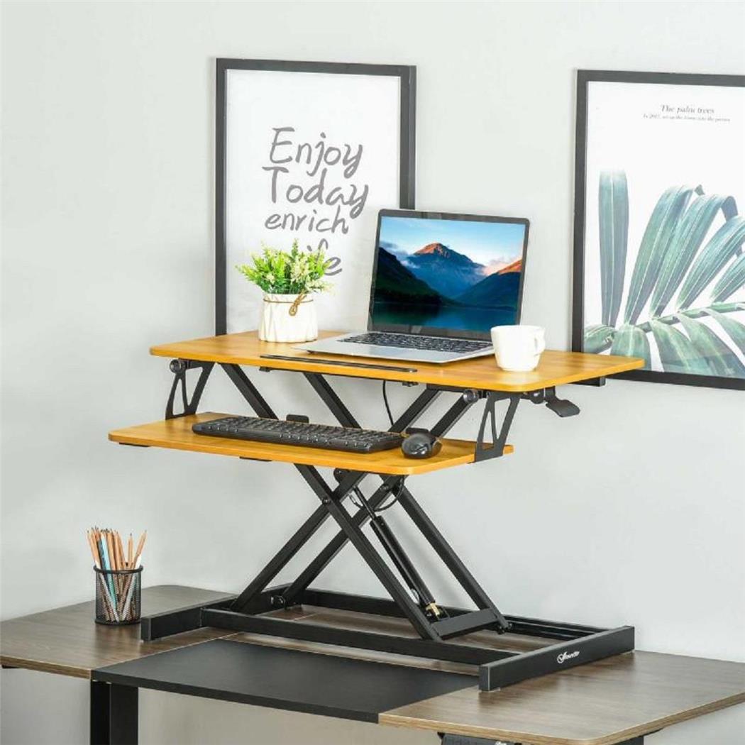 Mesa de Computador LEVIT, Elevável, 80x40x51cm, Estructura Metálica, Madeira