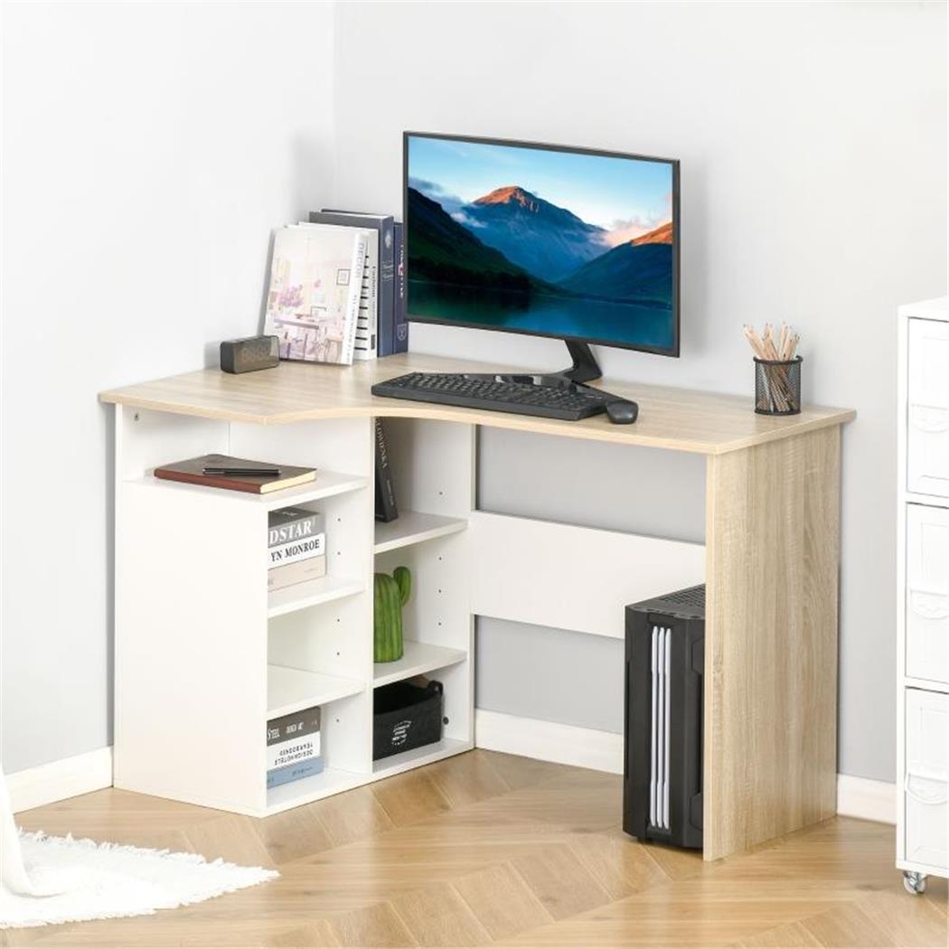 Mesa de Escritório BOXON, Estantes Laterais, 120x70x75 cm, Em Madeira