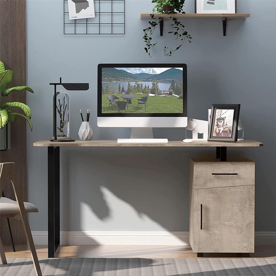 Mesa de Escritório MAGNOLIA, Design Moderno, 150x60x76 cm, Madeira, Castanho
