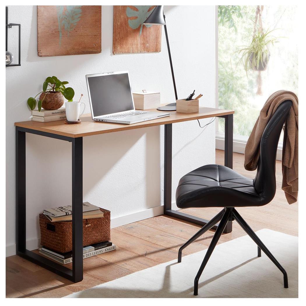 Mesa Computador KODY, Madeira e Metal, 120x60x76 cm, Estructura Negra