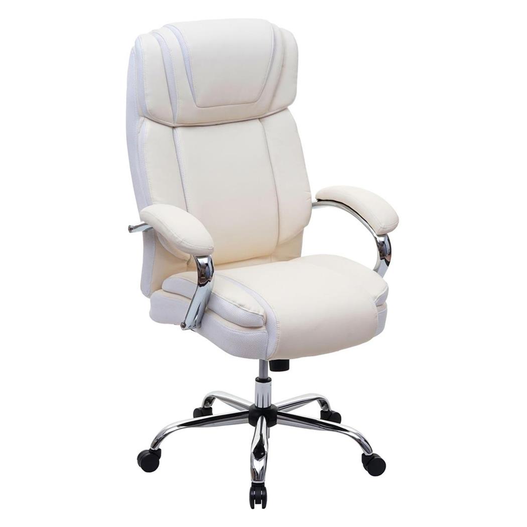 Poltrona GLEN, Acolchoado Grosso, Resistente até 220kg, Cor Creme
