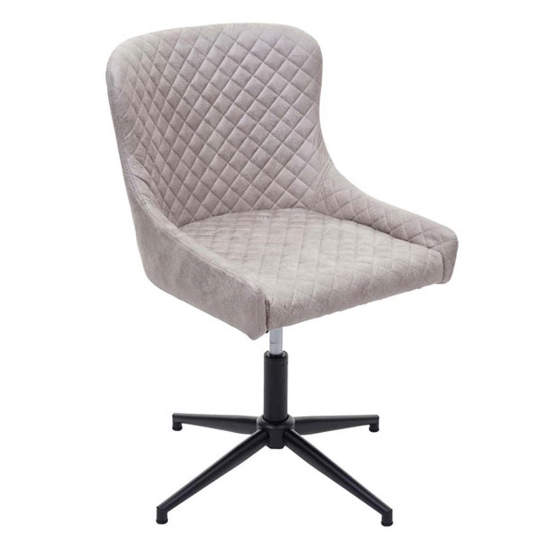 Cadeira de Visita DEVAN, Design Moderno, Base Resistente, Pele, Cinza 