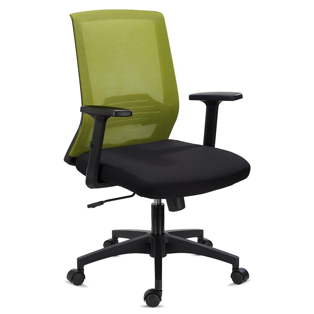 Cadeira de Escritório MIAMI, Suporte Lombar, Braços Ajustáveis, Cómoda e Ampla em Cor Verde