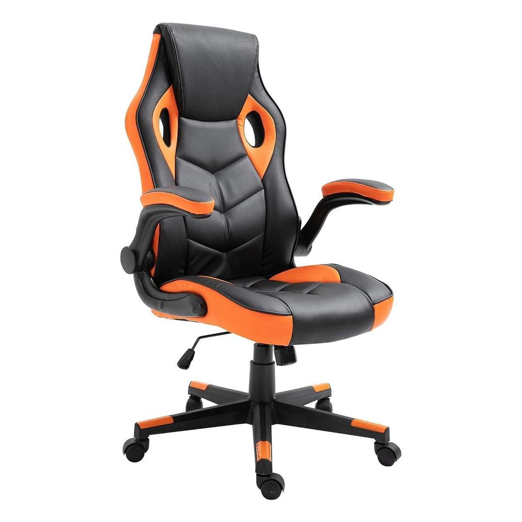 Cadeira Gaming MAX, Máxima Comodidade, Apoia Braços Dobráveis, Laranja