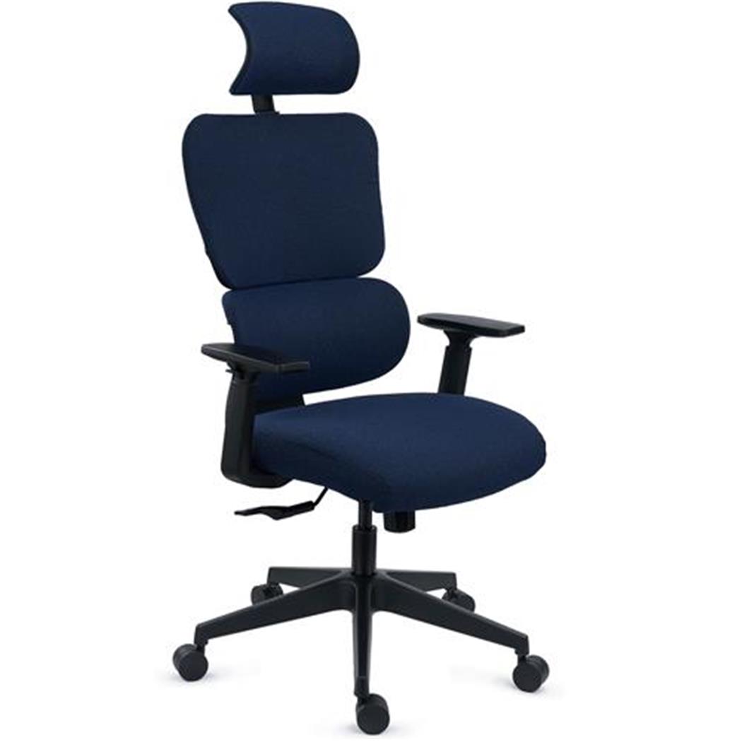 DEMO# Cadeira ergonómica TUDOR, Ergonómica, Design Avançado, Uso intensivo 8h, máximo conforto, em Azul