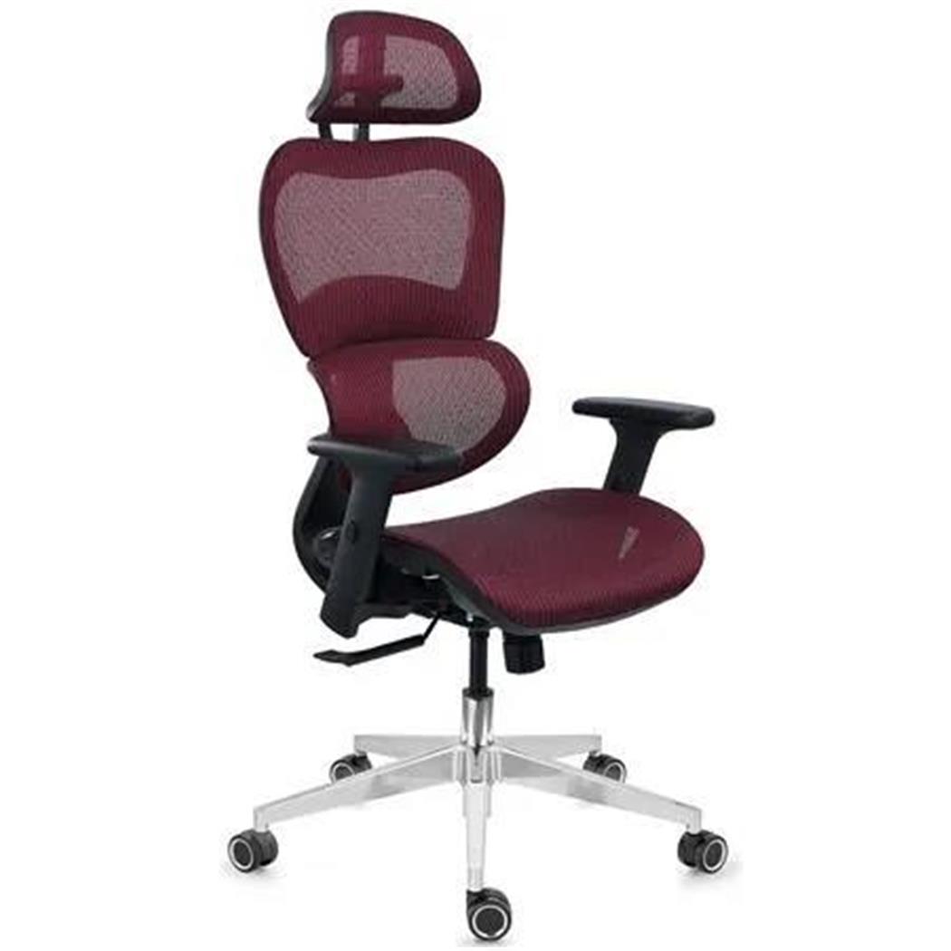 Cadeira Ergonómica VICTORY, Máxima Comodidade, Ajustes Avançados, Uso Diário de 8H, Bordeaux