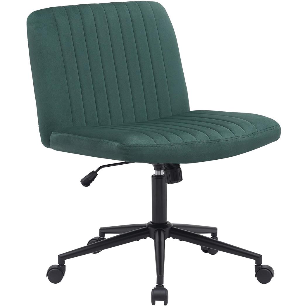 Cadeira de Escritório SONNY, Design Compacto, Base de Metal, em Veludo Verde