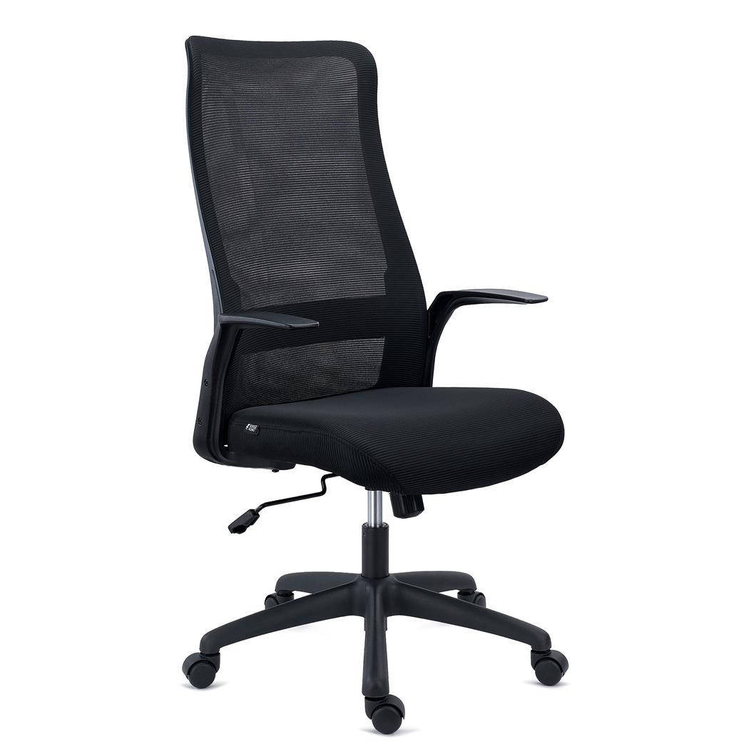 Cadeira de Escritório SIERRA, Assento Respirável, Suporte Lombar, Apoia Braços de Design, Em Preto