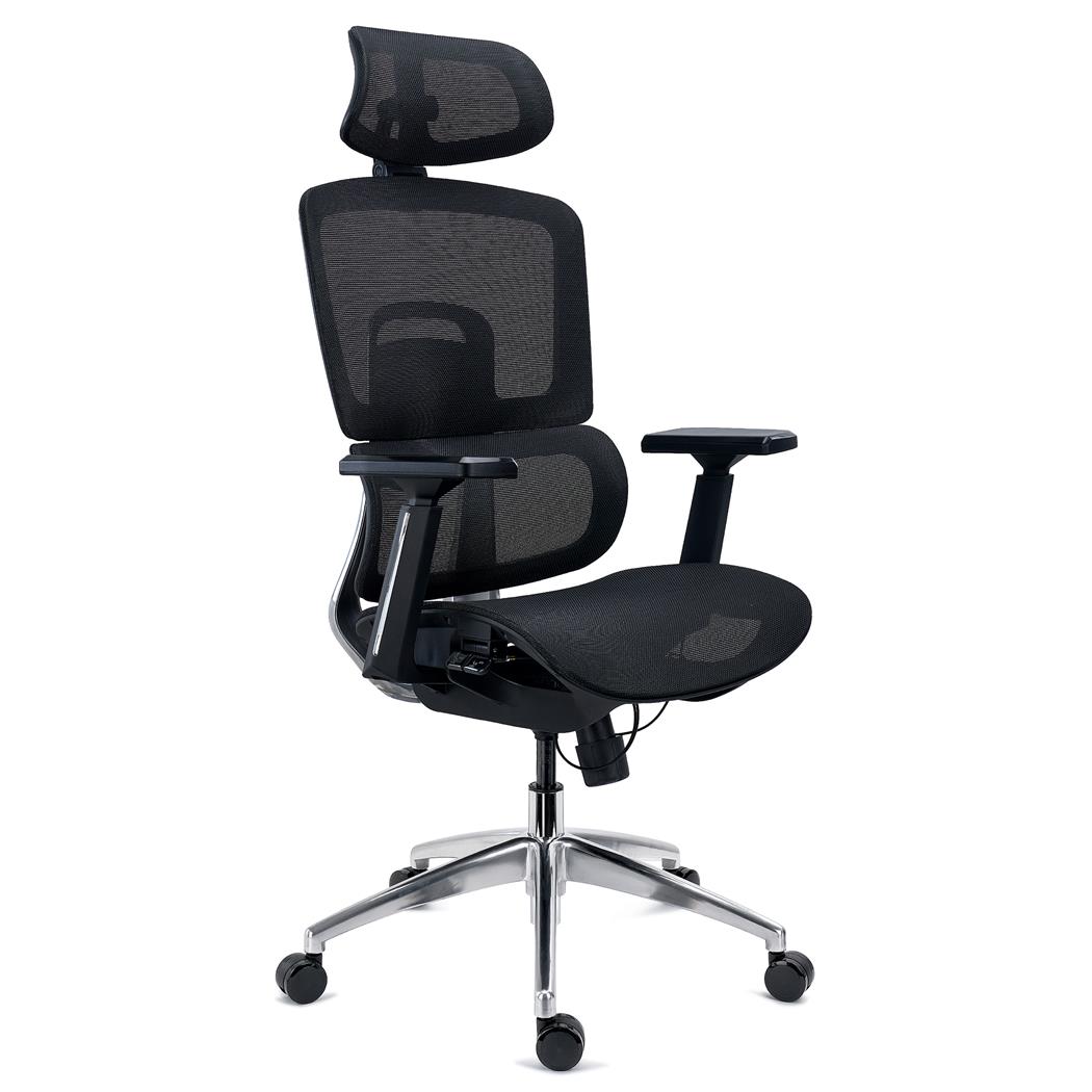 Cadeira Ergonómica TITAN, Base e Estrutura em Alumínio, Ajustes Avançados, Uso Diário de 8H, em Preto