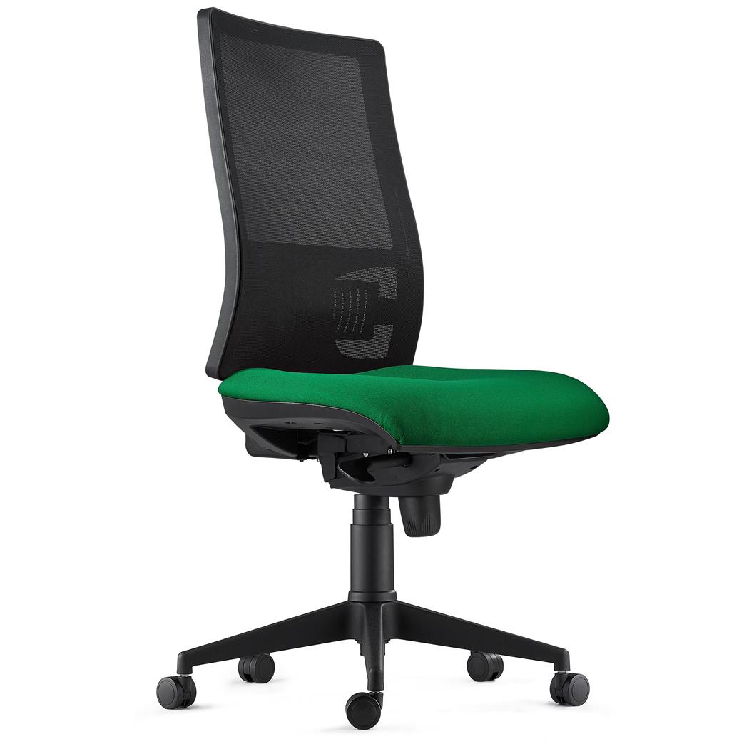 DEMO# Cadeira Ergonómica EMERSON, Sem Apoia Braços, Suporte Lombar Ajustável, Em Verde