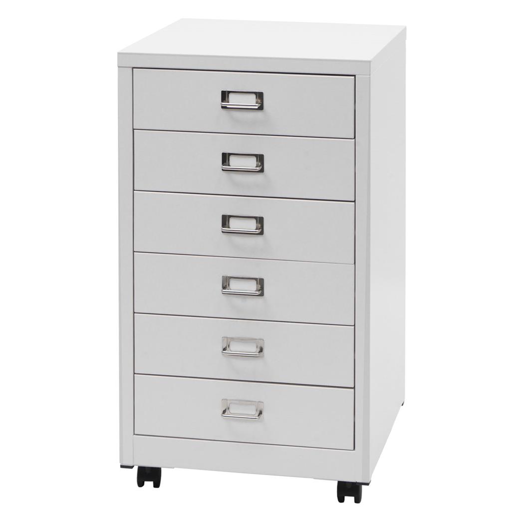 Armário Arquivador DONY 6 GAVETAS, 40x41x75 cm, em Aço, cor Branco