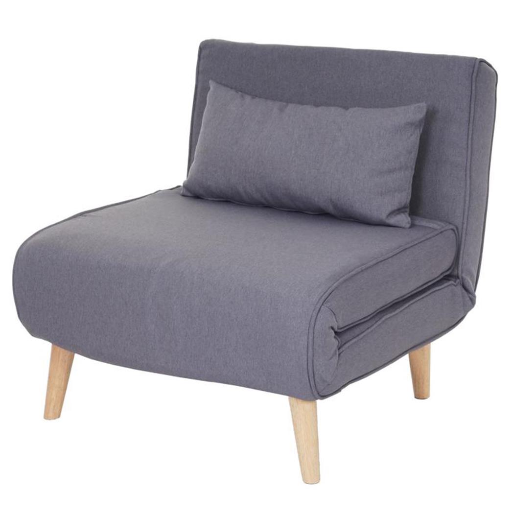 Sofá PRETTY, Conversível em Cama, Acolchoamento Espesso, em Tecido, cor Cinzento Claro