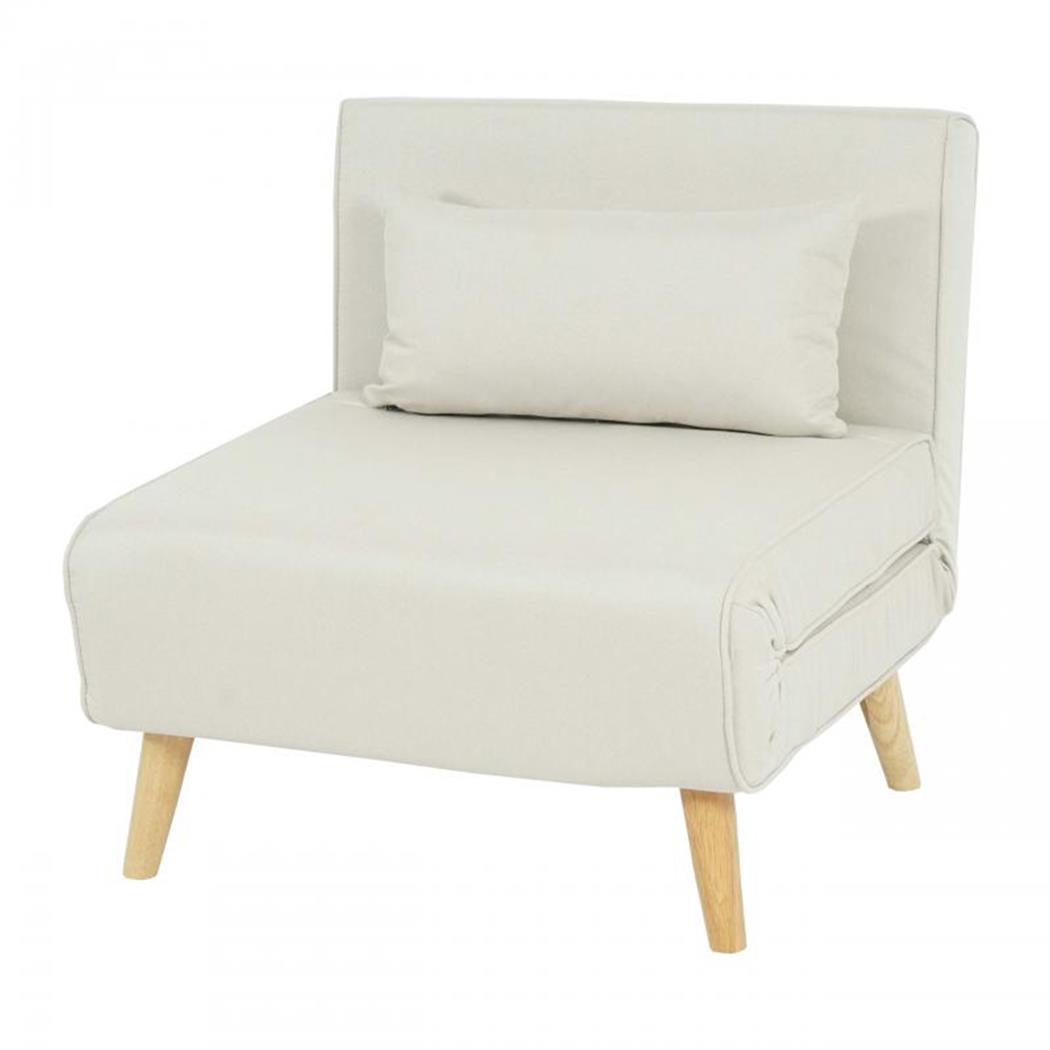 Sofá PRETTY, Conversível em Cama, Acolchoamento Espesso, em Tecido, cor Creme