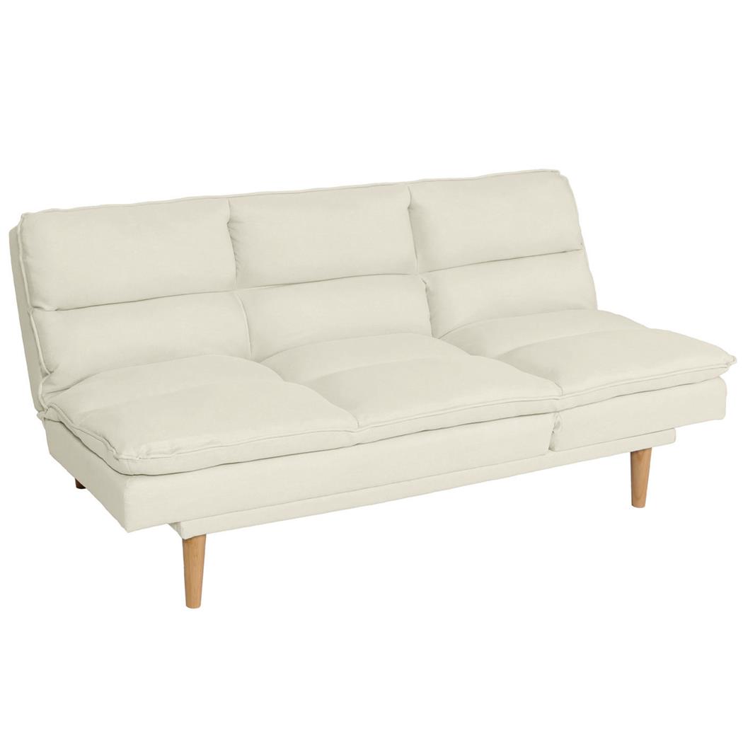 Sofá de 3 lugares MENDIX, Conversível em Cama, Prático e Versátil, em Tecido, cor Creme