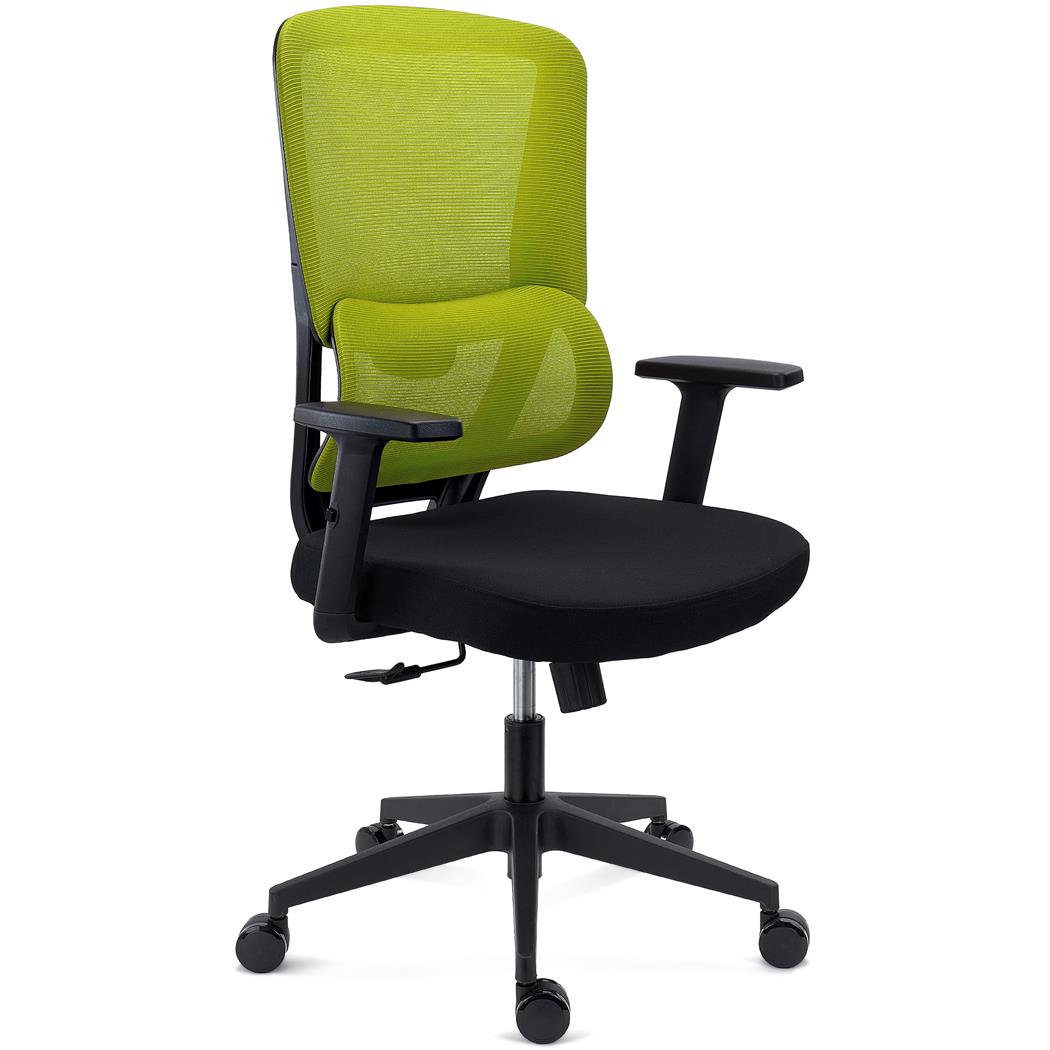 Cadeira Ergonómica SUPRA, Suporte Lombar, Uso 8h, em Tecido e Malha Respirável, em Verde