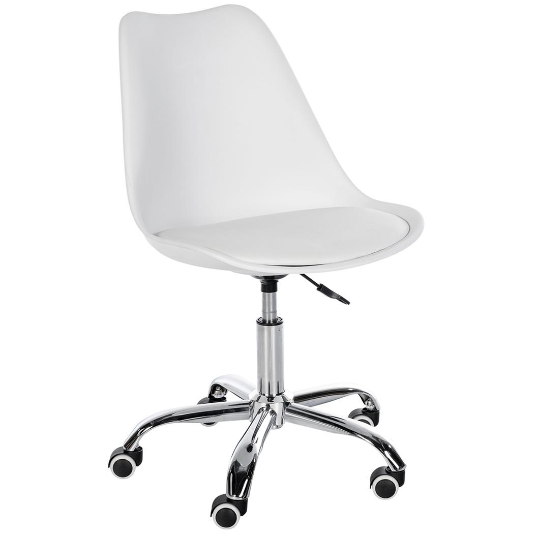 Cadeira de Escritório BAVIERA, Estructura Metálica, em Pele, cor Branco