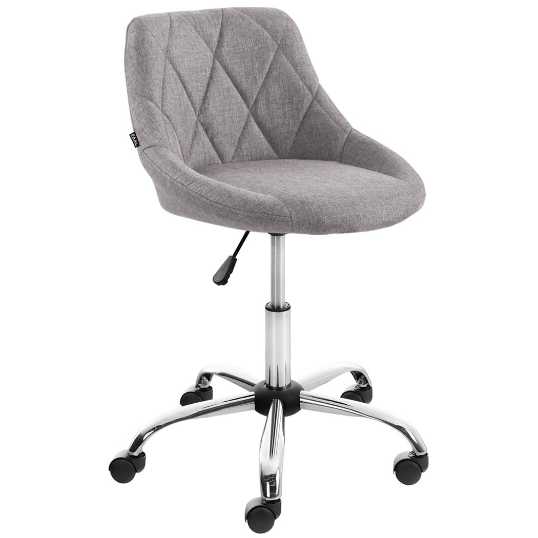 Cadeira de Escritório DOVER, Design Moderno e Elegante, Estrutura Metálica, em Tecido, cor Cinzento Claro