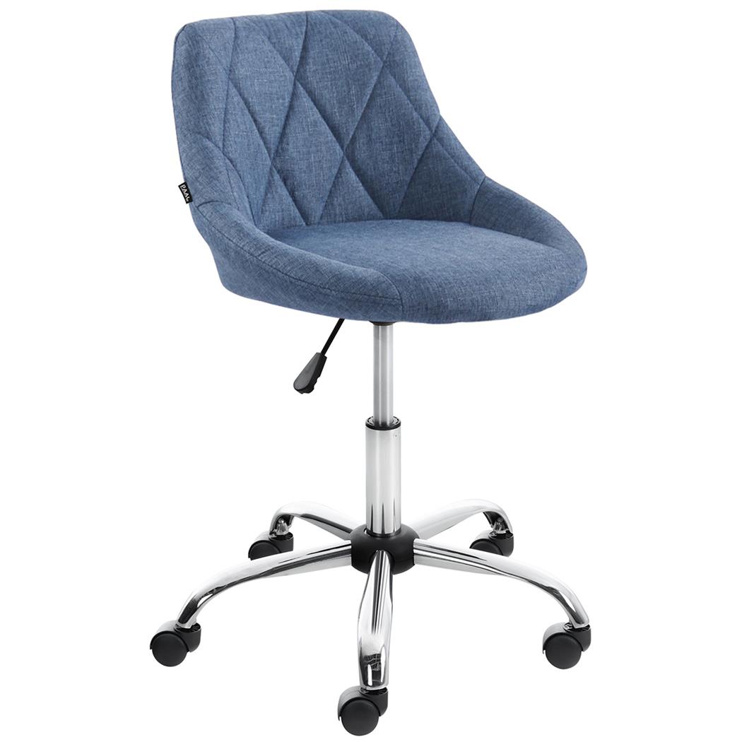 Cadeira de Escritório DOVER, Design Moderno e Elegante, Estrutura Metálica, em Tecido, cor Azul