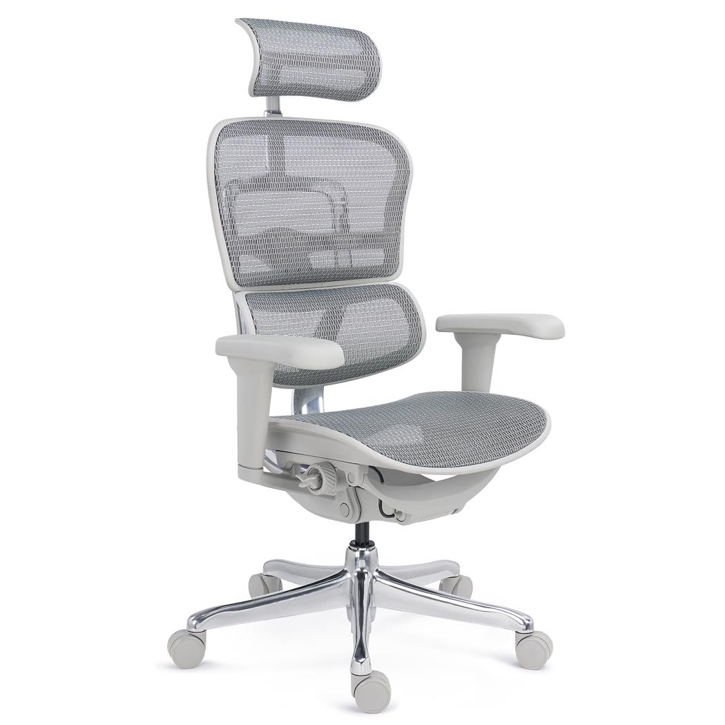 Cadeira Ergonómica ERGOULTRA, 100% Ajustável, Máximo Desempenho, Excelente Qualidade, em Tecido e Malha Respirável, em Cinzento
