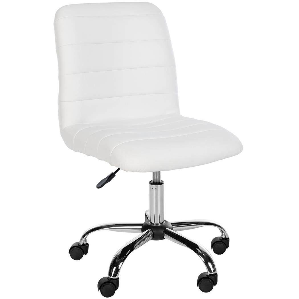 Cadeira de Escritório KIMU, Design Moderno e Confortável, em Pele, cor Branco