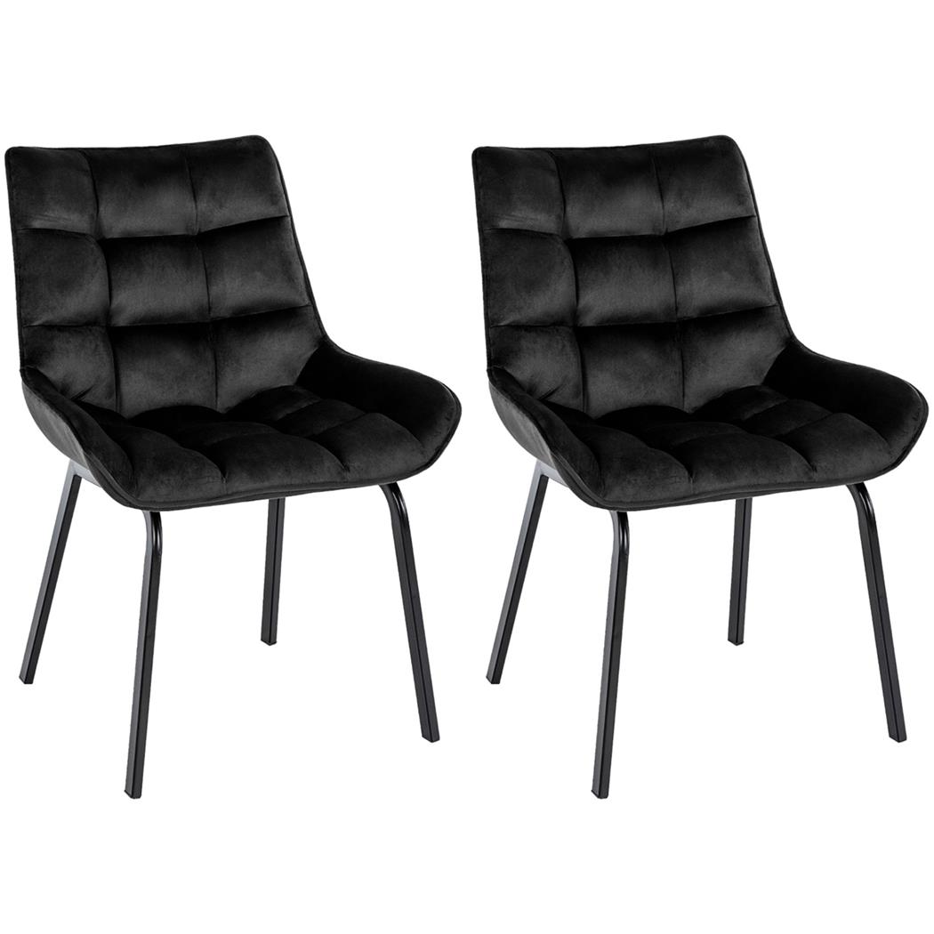 Lote 2 Cadeiras de Visita TANGO, Design Elegante, Comodidade, Pernas Pretas, em Veludo Preto
