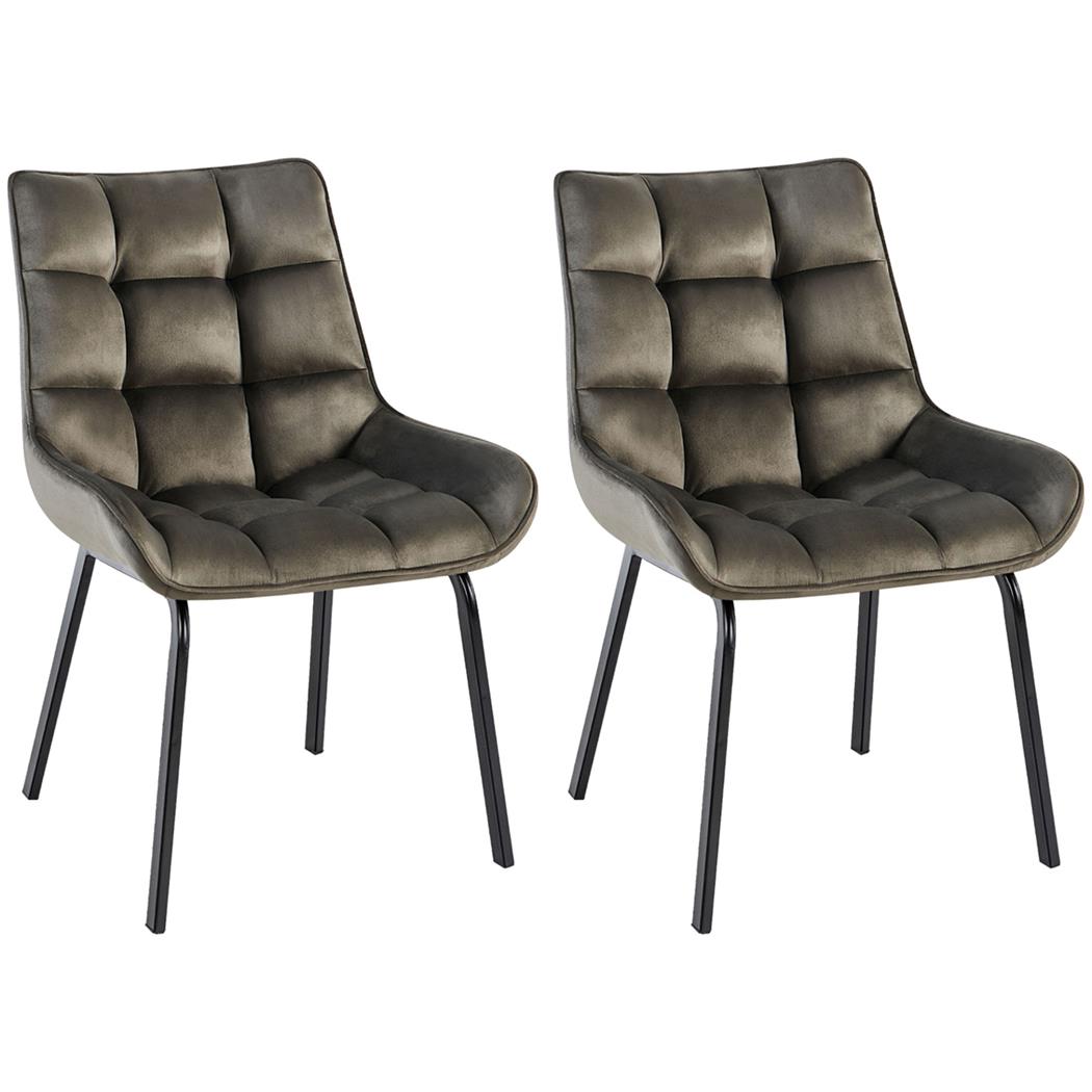 Lote 2 Cadeiras de Visita TANGO, Design Elegante, Comodidade, Pernas Pretas, em Veludo Antracite