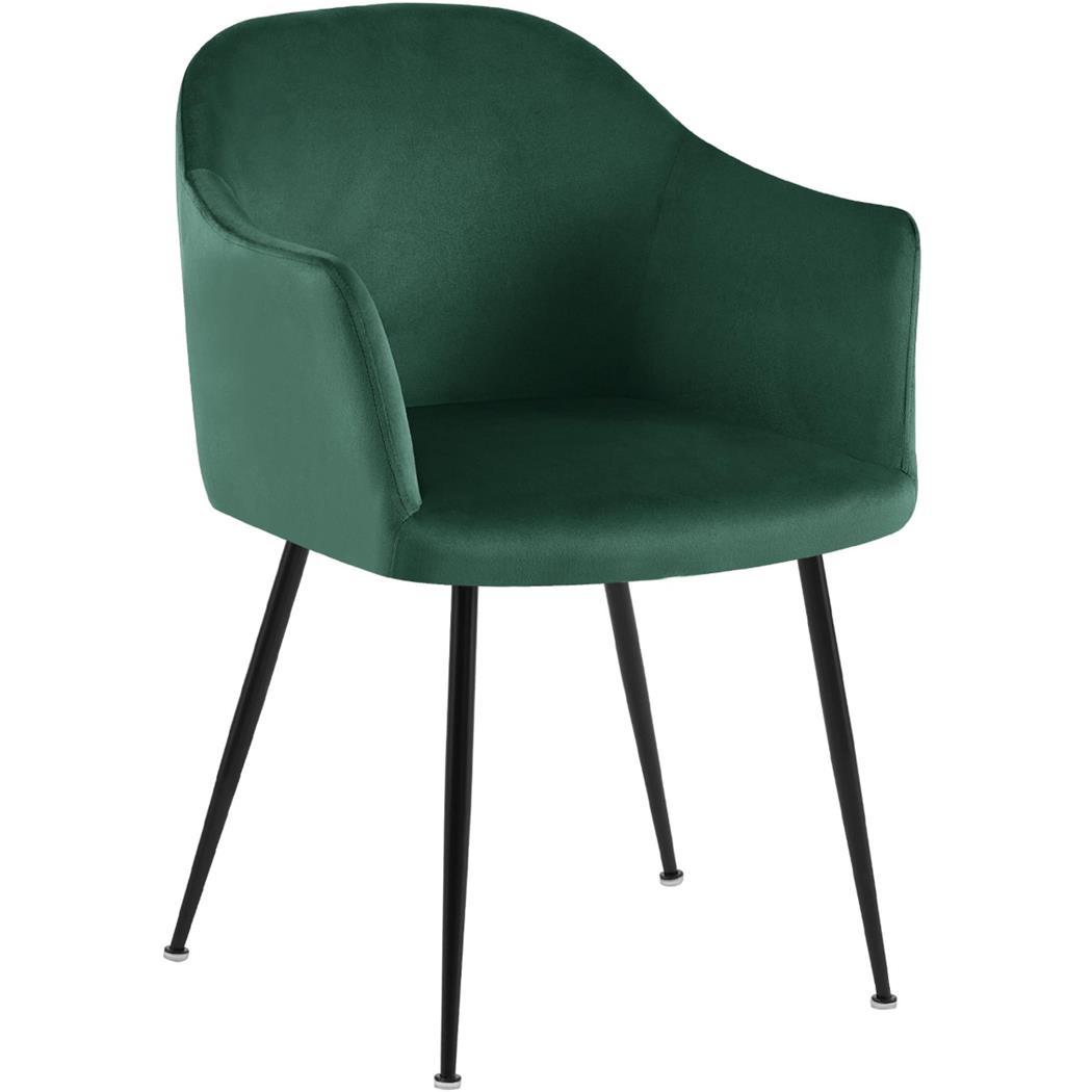 Cadeira de Visita VIVIAN, Design Moderno, em Veludo, Cor Verde