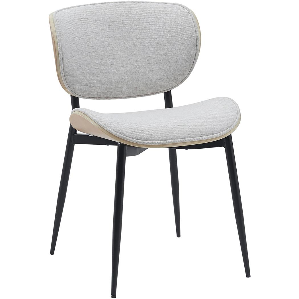 Cadeira de Visita BRONSON, Design Exclusivo, Estrutura de Madeira de Cor Carvalho, em Tecido de cor Creme