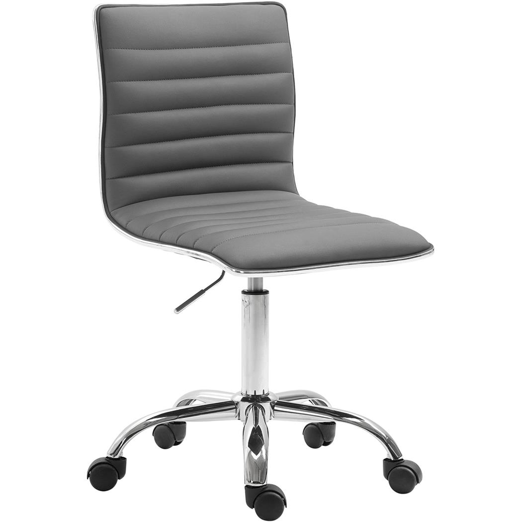 Cadeira de Escritório VANG, Design Moderno E Compacto, Em Pele, Cor Cinzento