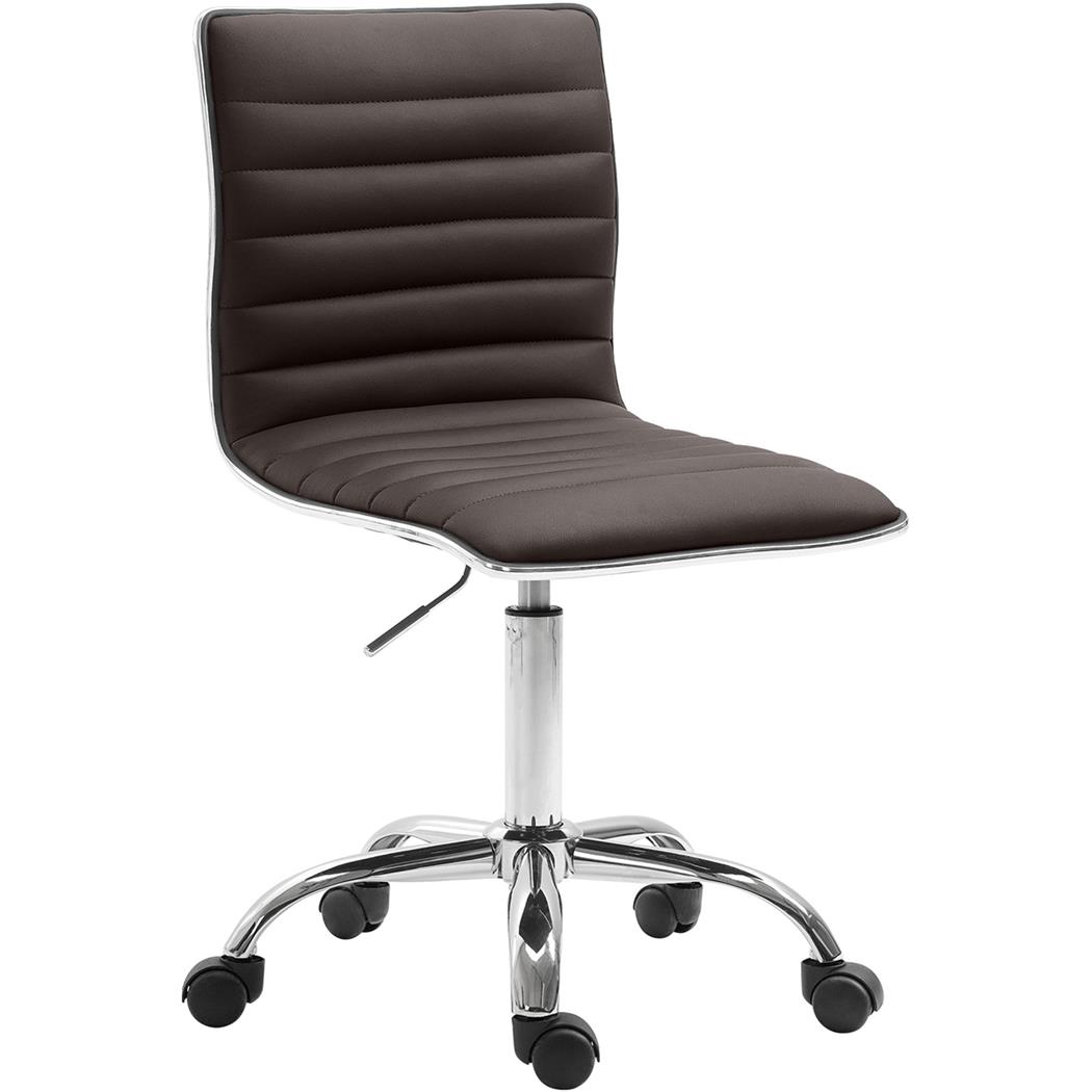 Cadeira de Escritório VANG, Design Moderno E Compacto, Em Pele, Cor Castanho