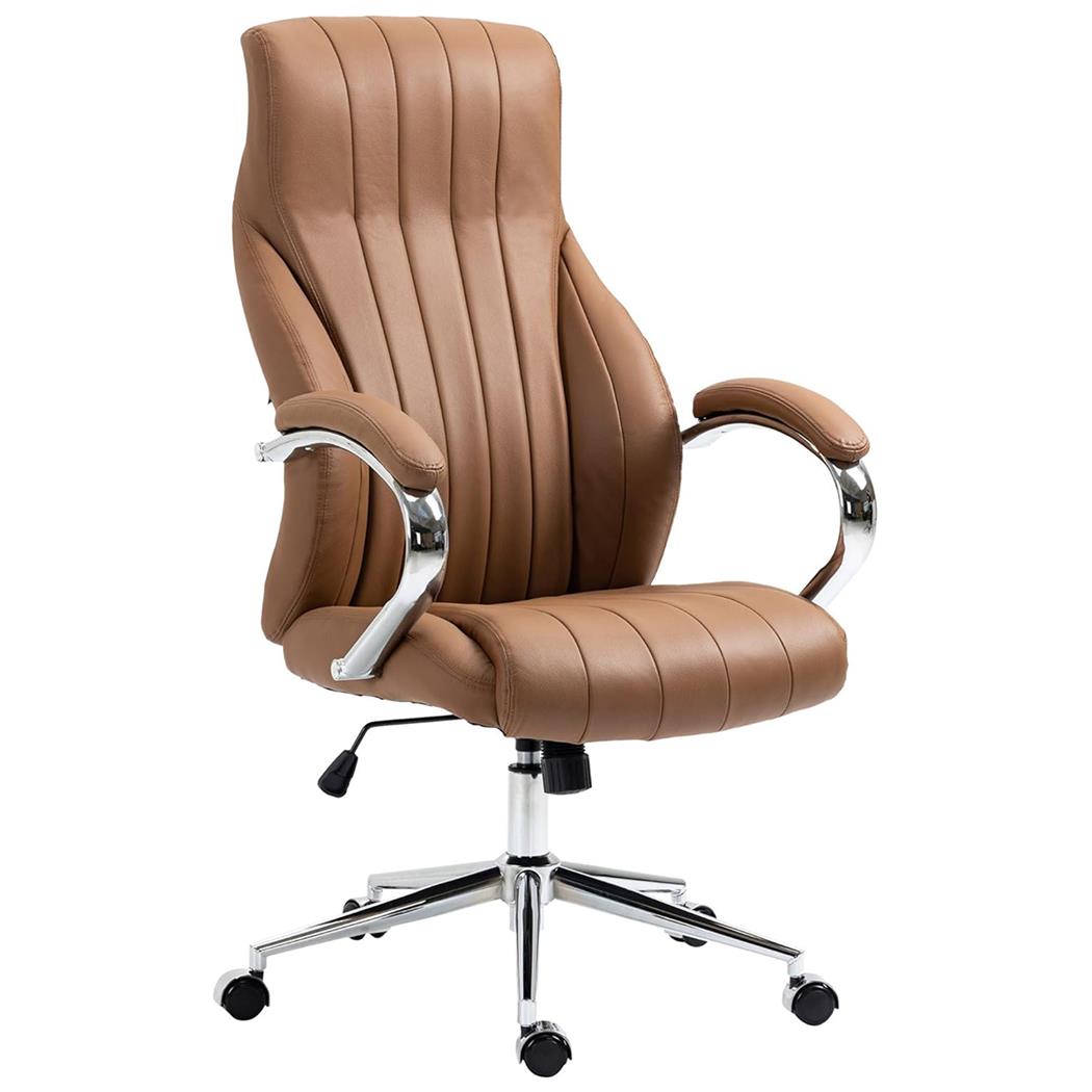Poltrona de Escritório DALIA, Design Elegante, Acolchoado Denso, Cor Castanho Claro