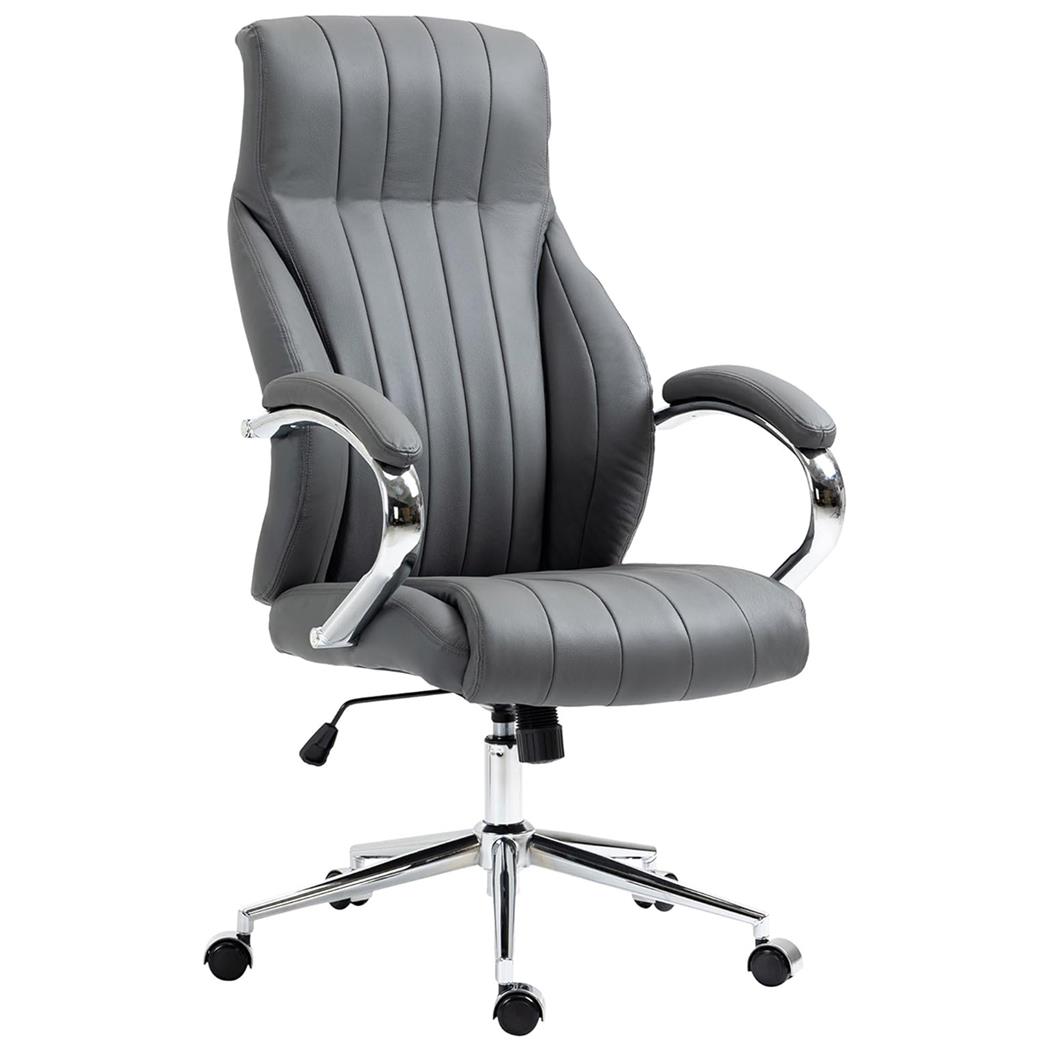 Poltrona de Escritório DALIA, Design Elegante, Acolchoado Denso, Cor Cinzento