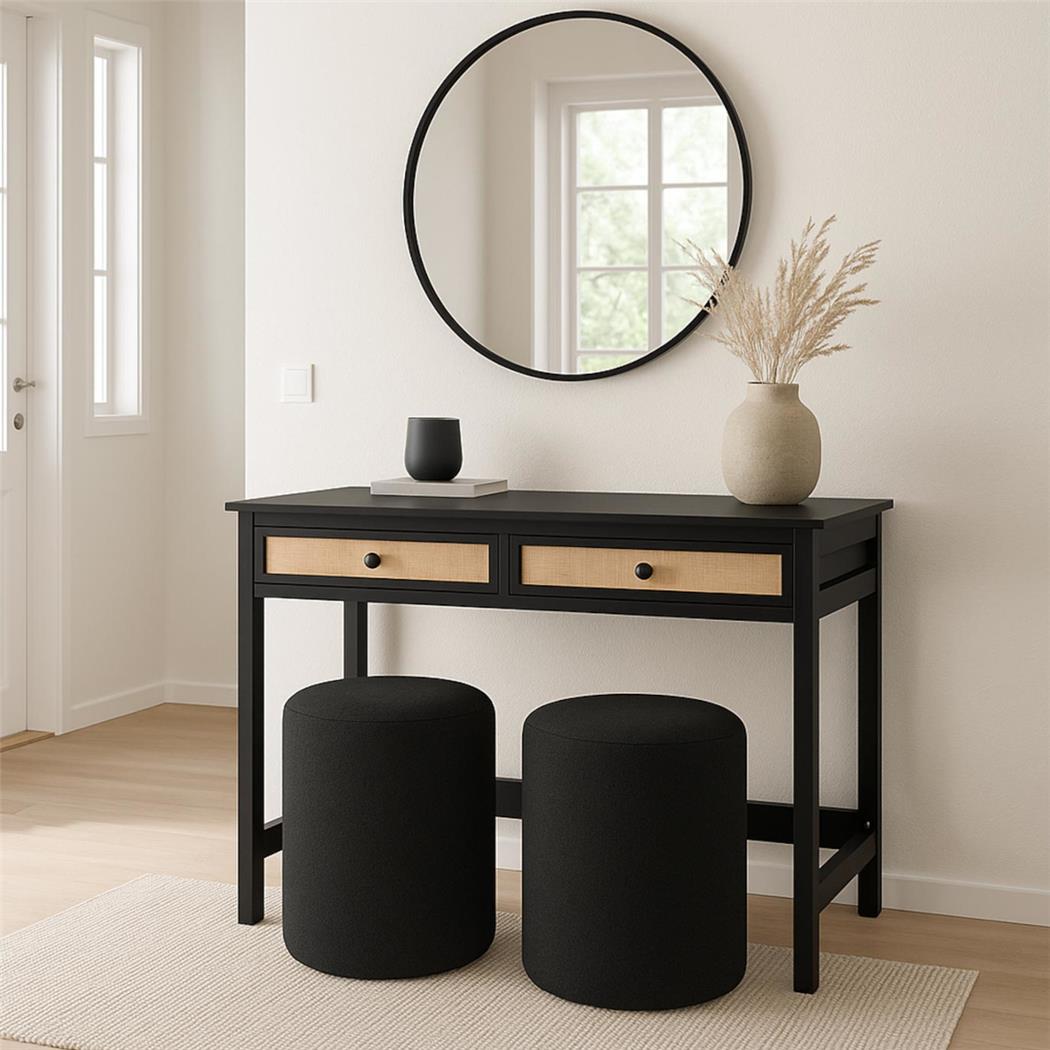 Mesa de escritório ORBIT, Dimensões 110x60x78 cm, Design moderno, em Madeira cor negro