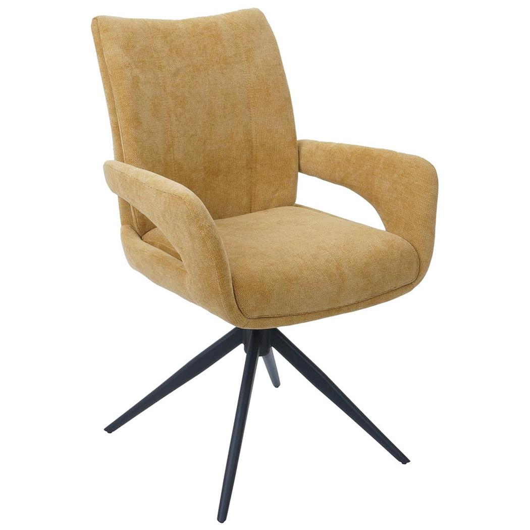 Cadeira de Visita LELIA, Giratória, Design moderno, em Pano cor Amarelo