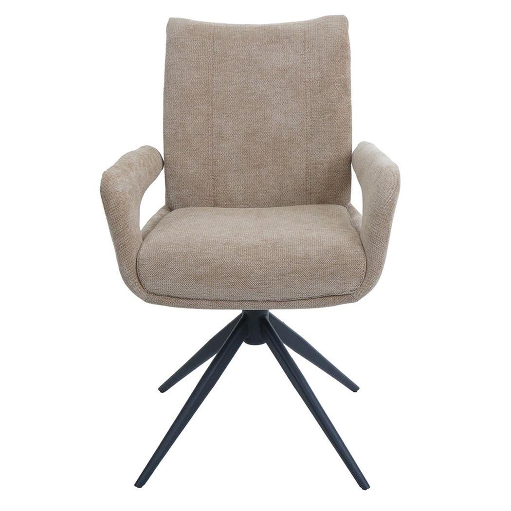 Cadeira de Visita LELIA, Giratória, Design moderno, em Pano cor Castanho claro