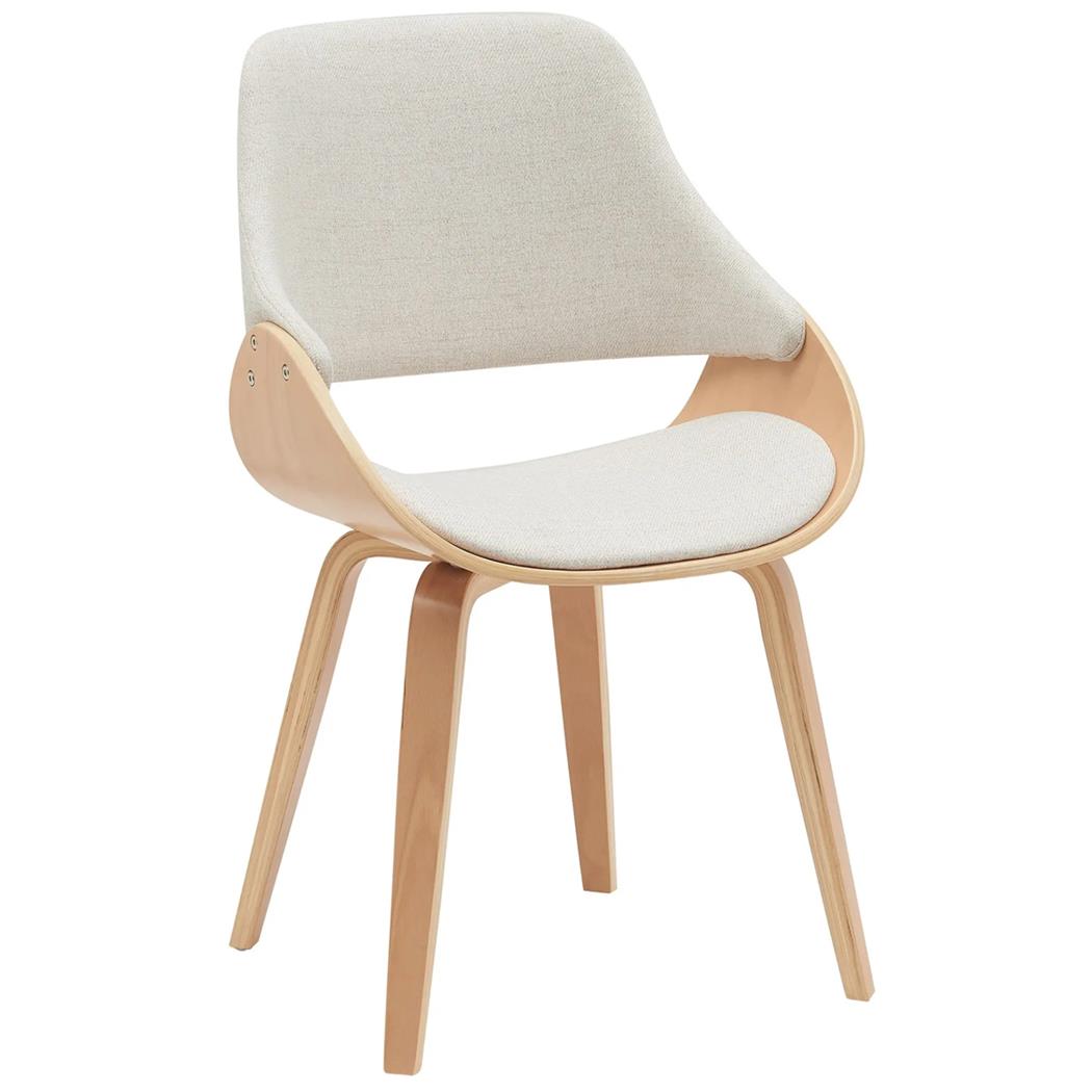 Cadeira de Visita NESKA PANO, Design Moderno, em Madeira Natural, cor Creme